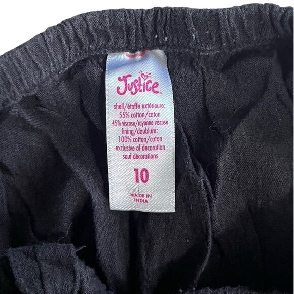 Justice Black Gauzy Romper Dress Girls 10 Neon Flower Embellishment on Top - Picture 6 of 10